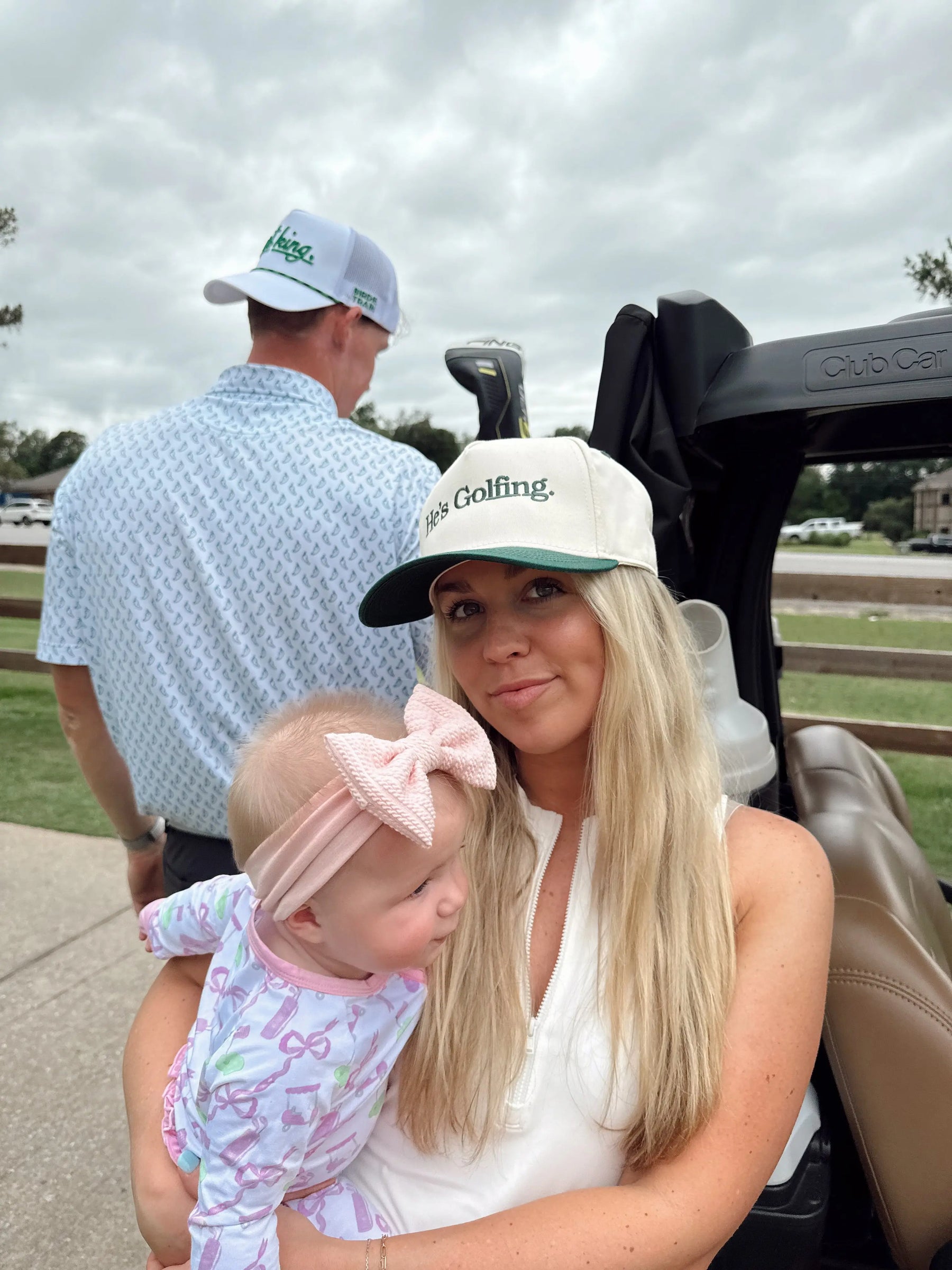 He's Golfing - Green Vintage Trucker Hat KenzKustomz