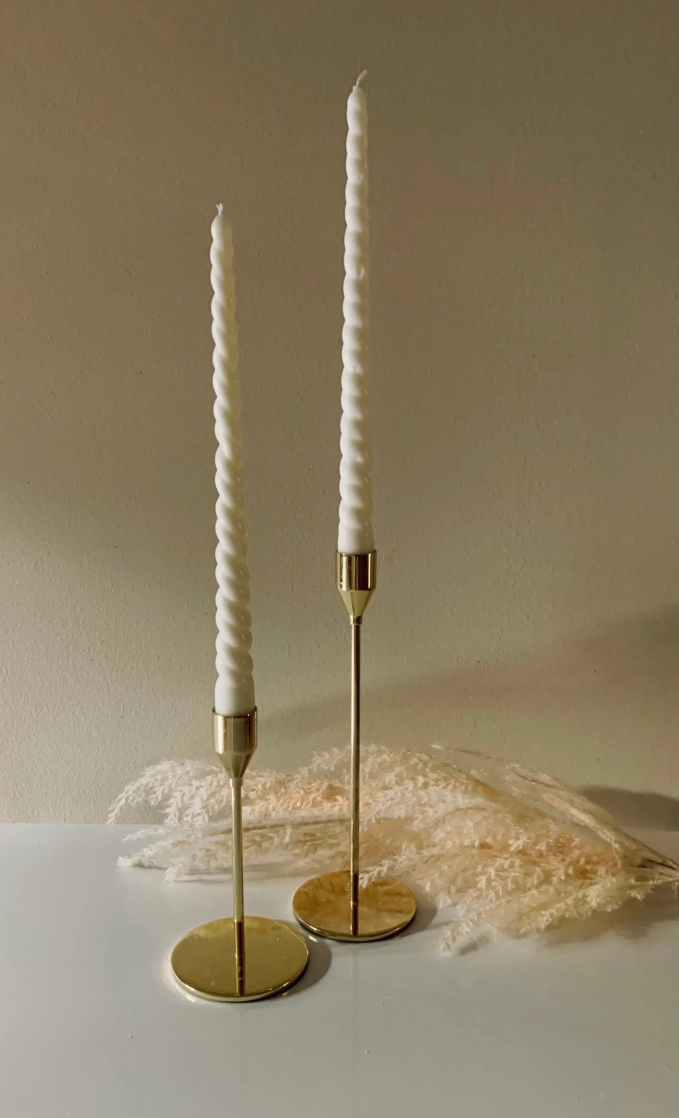 Helios twist taper candle set by Believe Candle