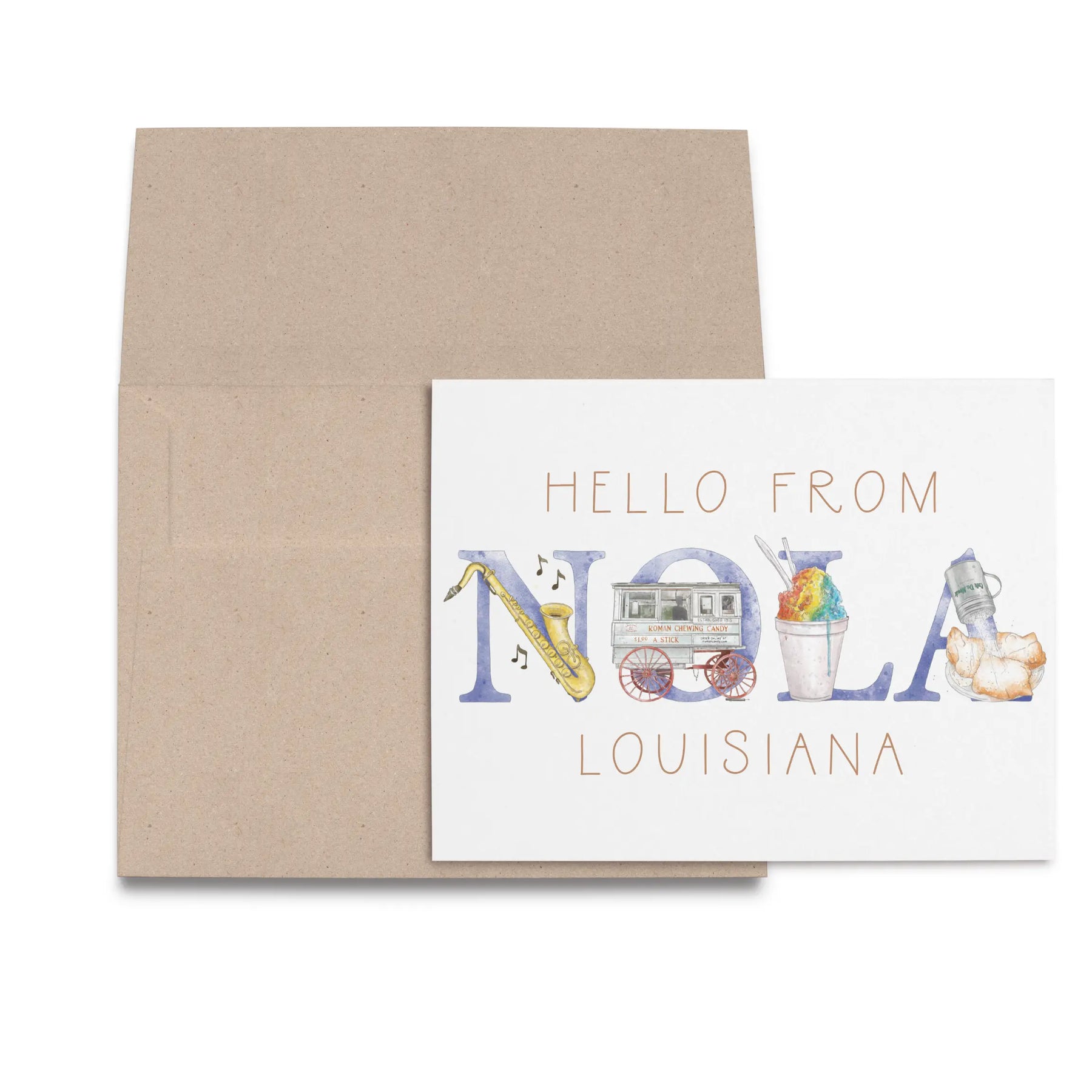 Hello from NOLA  Folded Greeting Card Nola Tawk