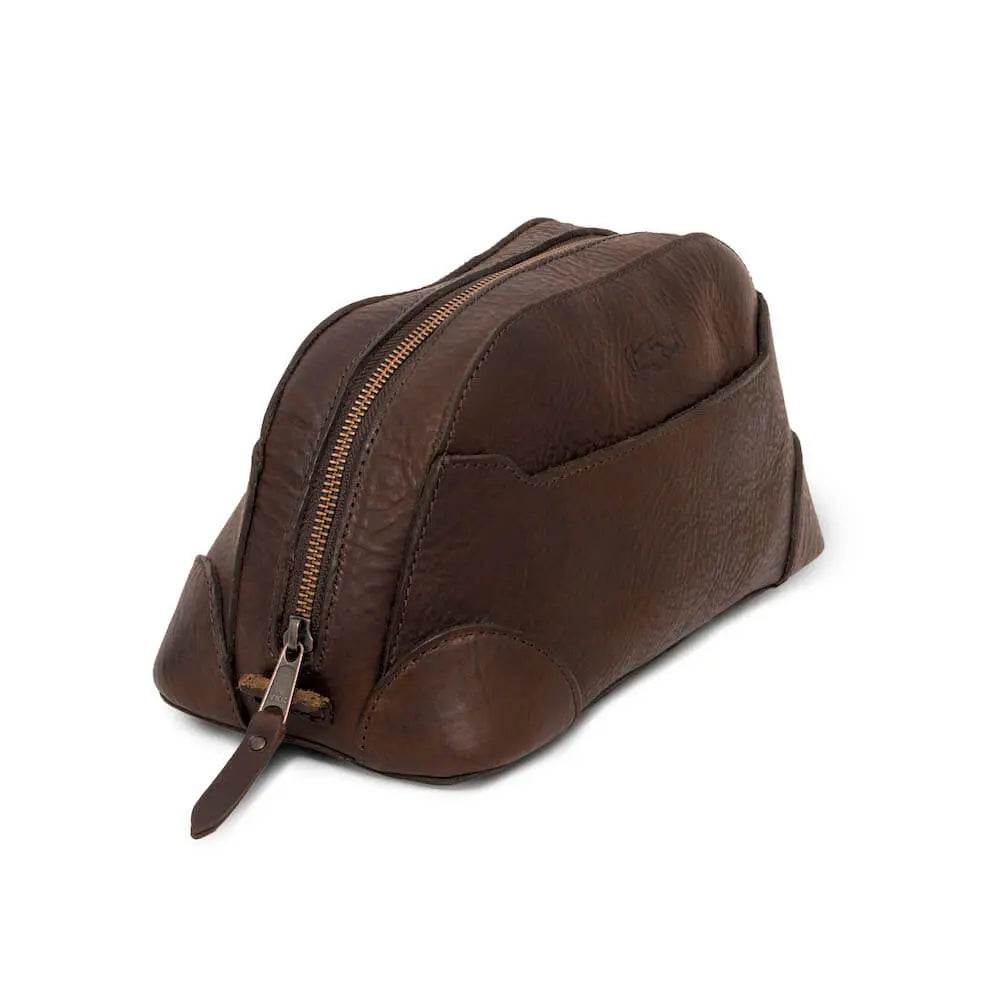 Heritage Leather Stateroom Toiletry Wash Bag Mission Mercantile Leather Goods