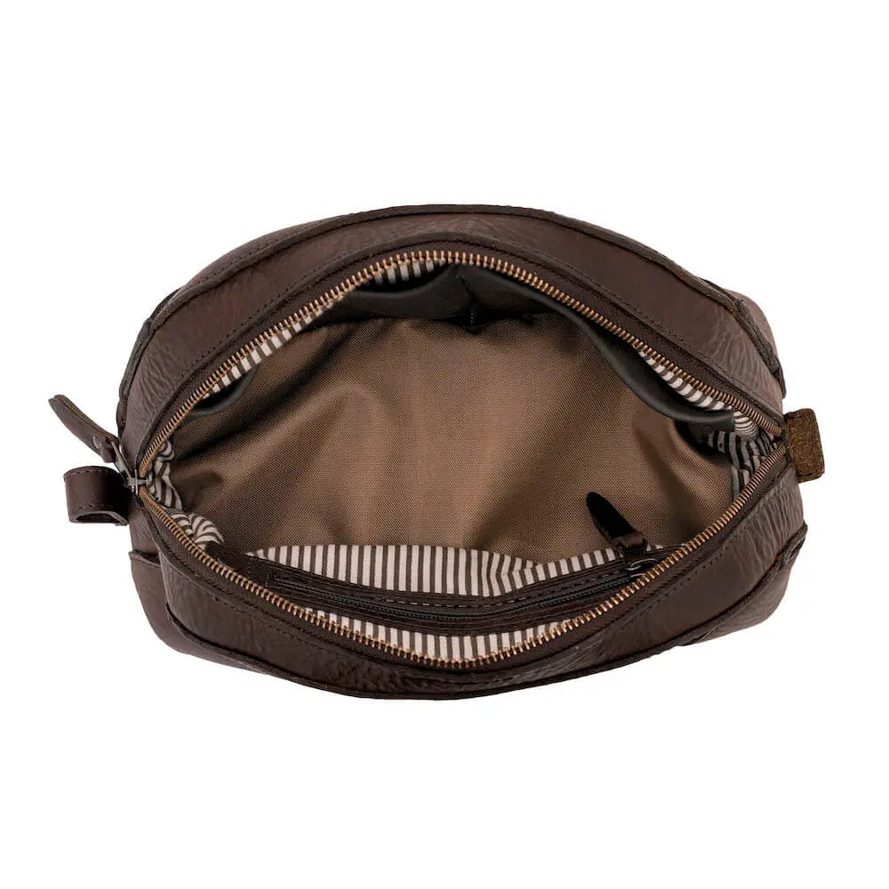 Heritage Leather Stateroom Toiletry Wash Bag Mission Mercantile Leather Goods