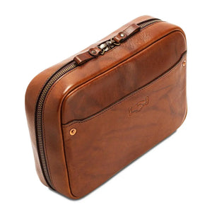 Heritage Leather "Doc" Electronics Organizer / Toiletry Kit Mission Mercantile Leather Goods
