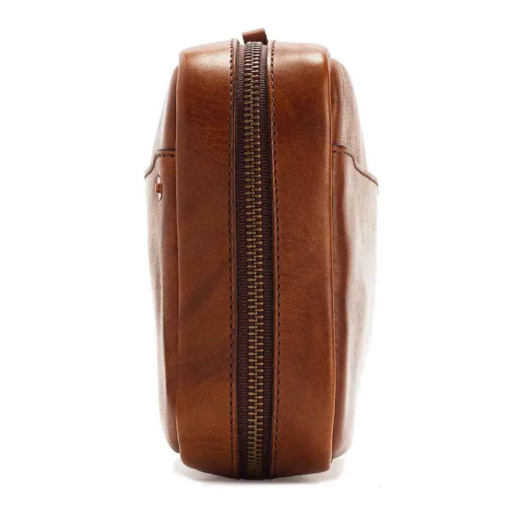 Heritage Leather "Doc" Electronics Organizer / Toiletry Kit Mission Mercantile Leather Goods