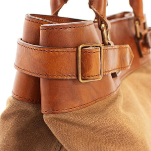Heritage Waxed Canvas Commuter Tote by Mission Mercantile Leather Goods, handmade leather goods detail photo 13