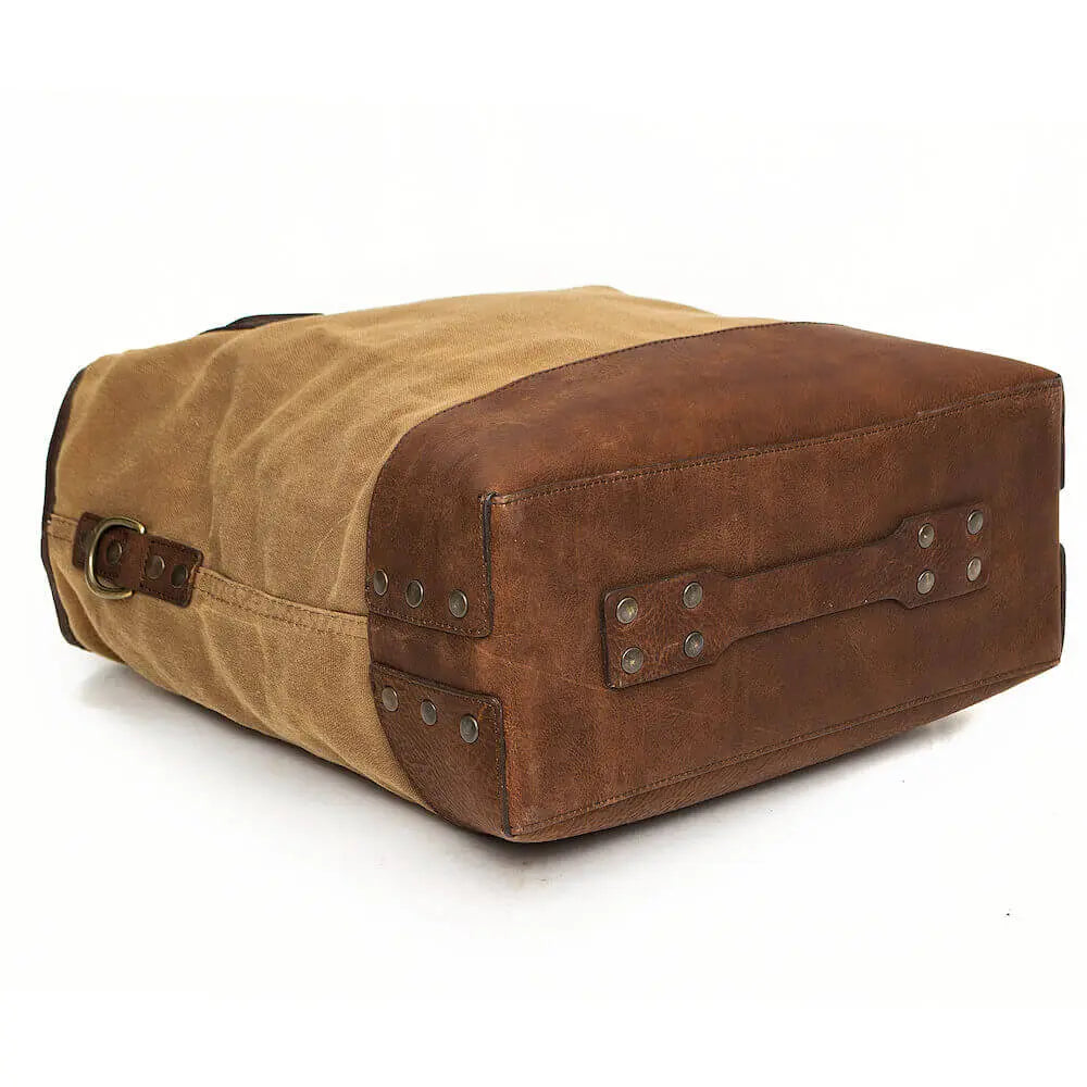 Heritage Waxed Canvas Medium Ice Block Tote Bag Mission Mercantile Leather Goods