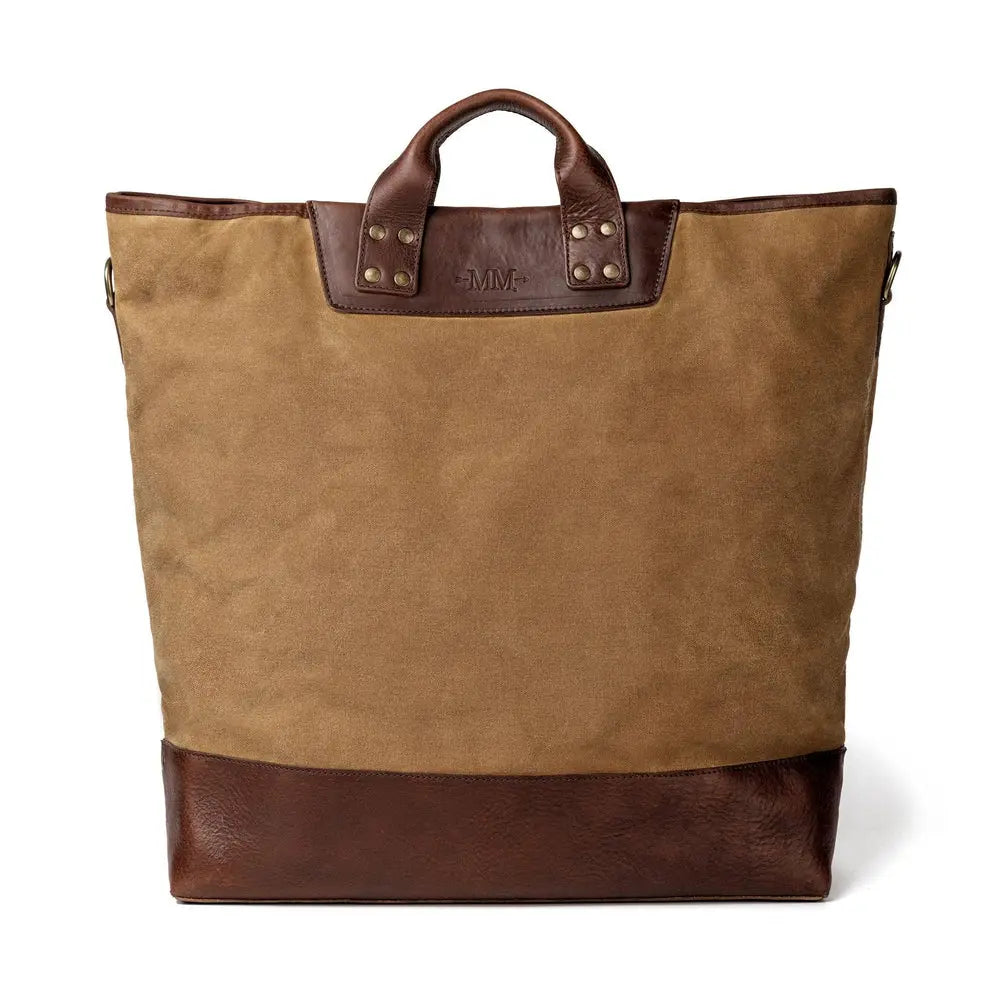 Heritage Waxed Canvas Original Ice Block Tote Bag Mission Mercantile Leather Goods