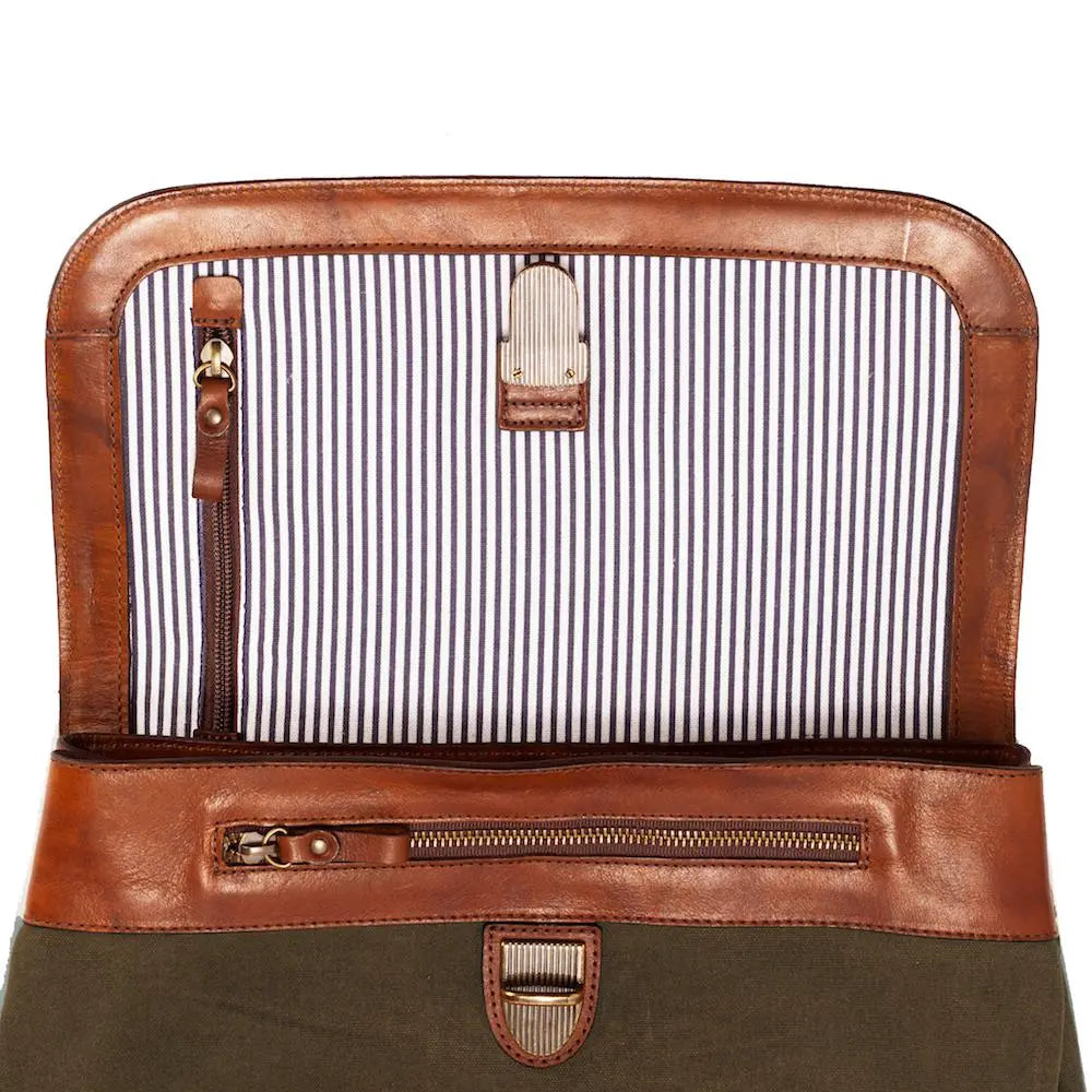 Heritage Waxed Canvas Steamer Backpack No. 2 Mission Mercantile Leather Goods