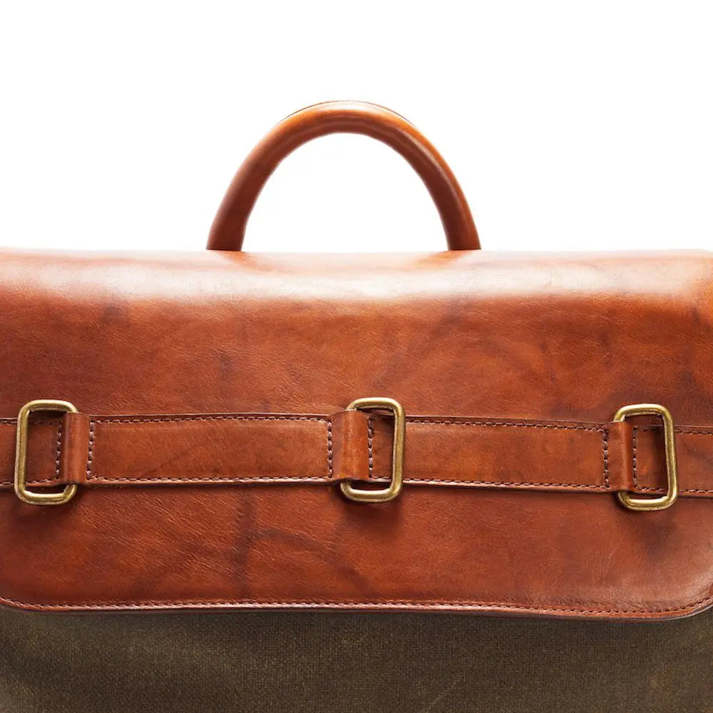 Heritage Waxed Canvas Steamer Backpack No. 2 Mission Mercantile Leather Goods