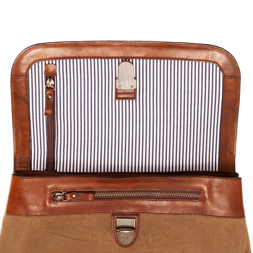 Heritage Waxed Canvas Steamer Backpack No. 2 Mission Mercantile Leather Goods