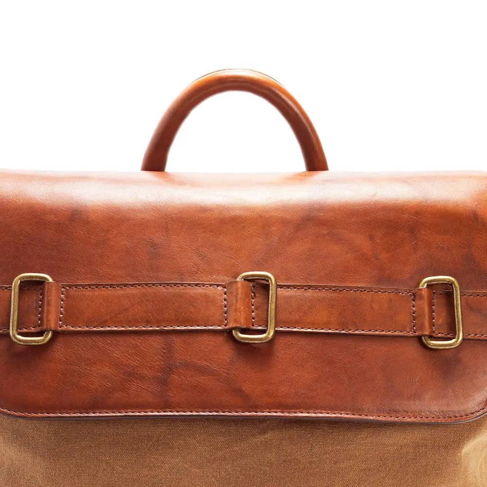 Heritage Waxed Canvas Steamer Backpack No. 2 Mission Mercantile Leather Goods
