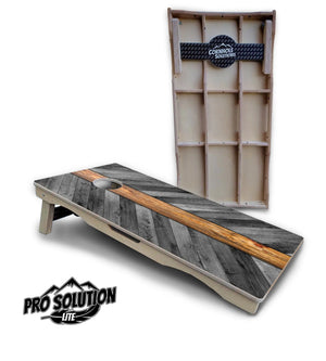 Herringbone Plank Cornhole Boards - Pro Solution Lite Series Cornhole Solutions