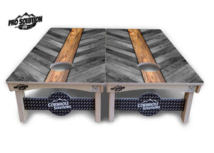 Herringbone Plank Cornhole Boards - Pro Solution Lite Series Cornhole Solutions