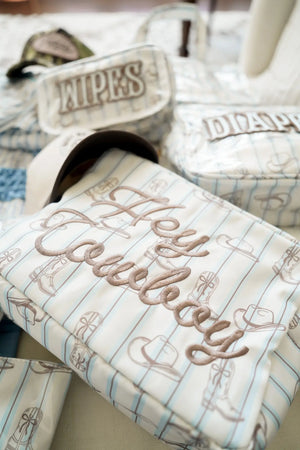 Hey Cowboy - Western Blues Striped XL Bag KenzKustomz