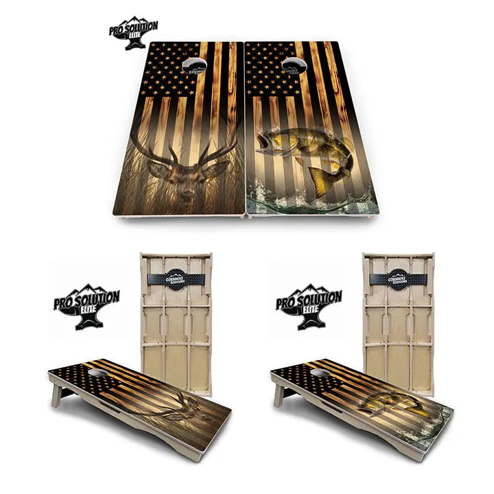 Hidden Deer & Fish Cornhole Boards - Pro Solution Elite Series Cornhole Solutions