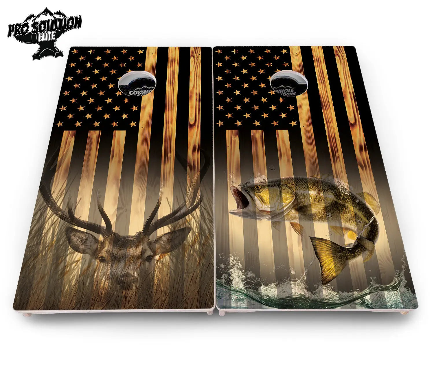 Hidden Deer & Fish Cornhole Boards - Pro Solution Elite Series Cornhole Solutions