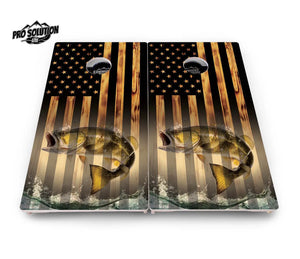 Hidden Deer & Fish Flag Cornhole Boards - Pro Solution Lite Series Cornhole Solutions