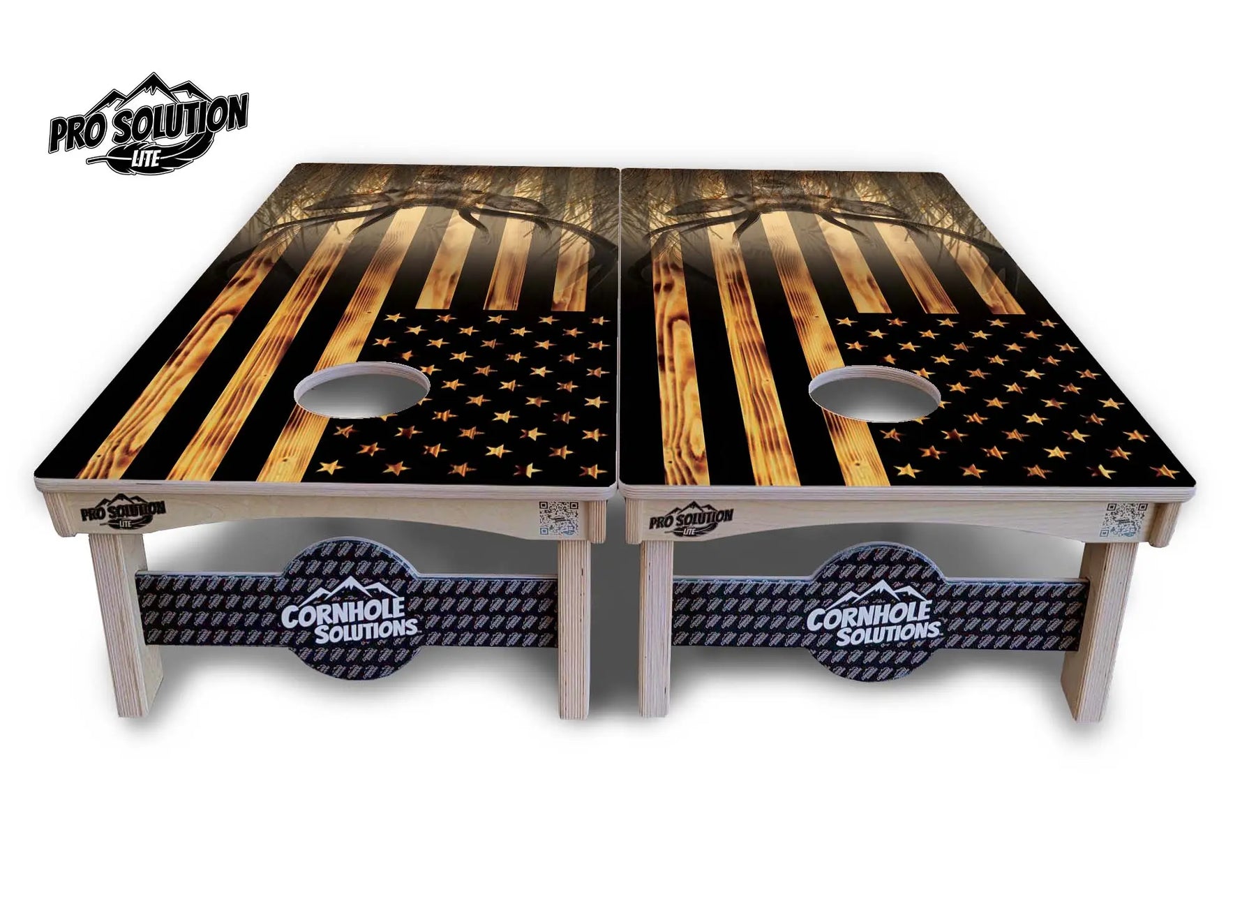 Hidden Deer & Fish Flag Cornhole Boards - Pro Solution Lite Series Cornhole Solutions
