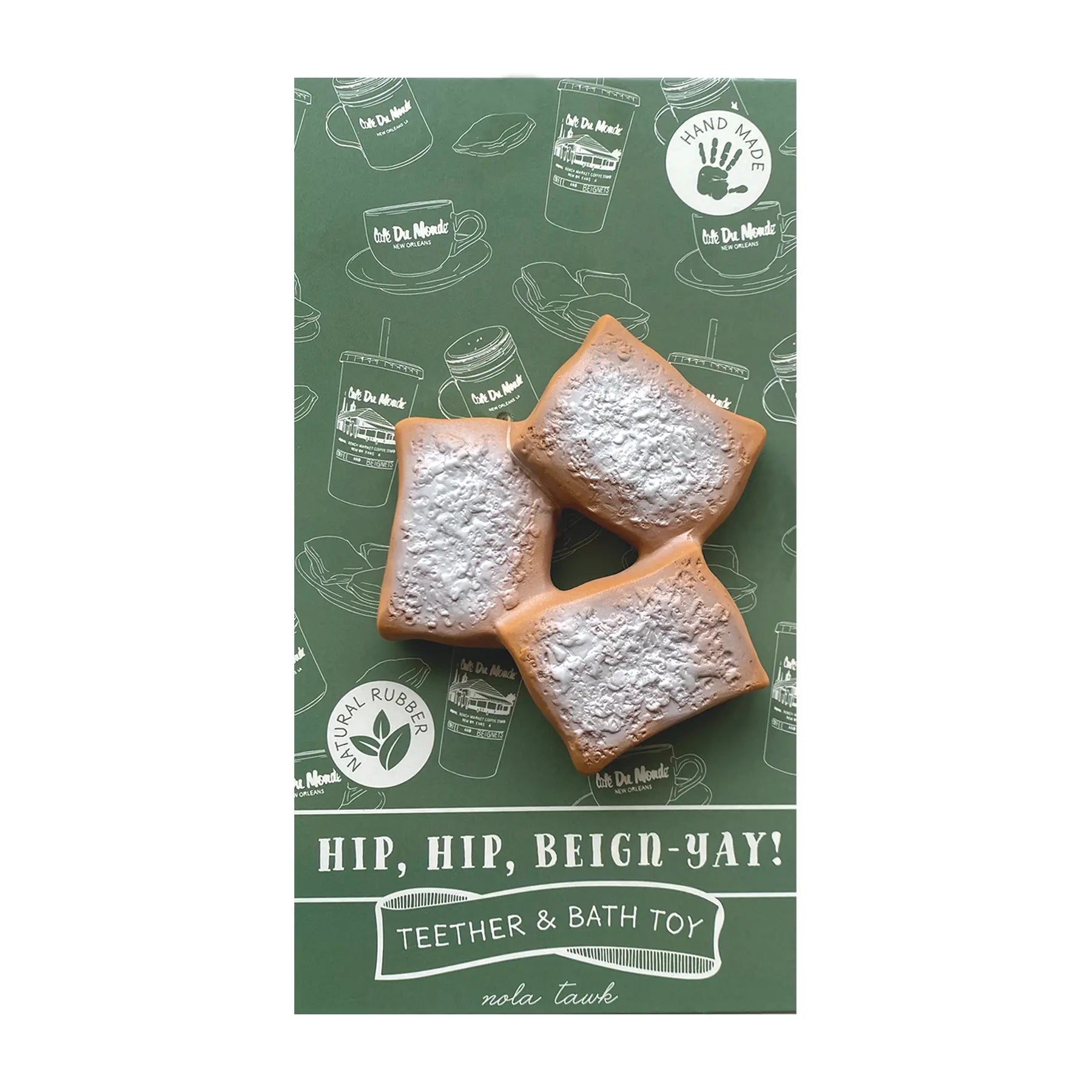Hip, Hip, Beign-YAY! Beignet Bath Toy & Baby Teether Nola Tawk