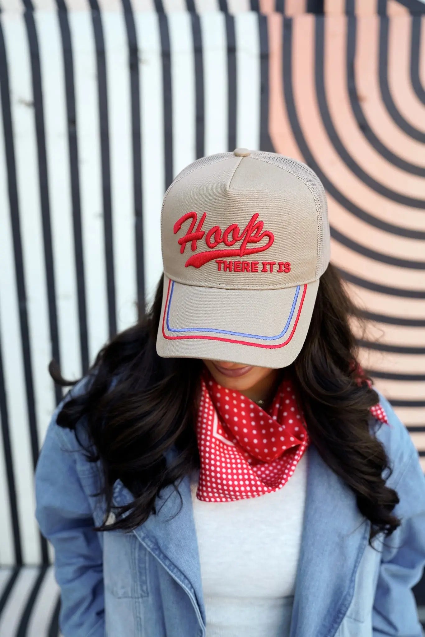 Hoop there it is - Tan Vintage Trucker Hat KenzKustomz