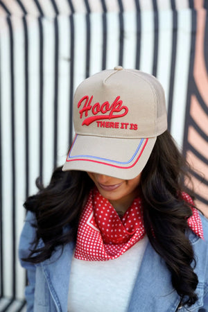 Hoop there it is - Tan Vintage Trucker Hat KenzKustomz