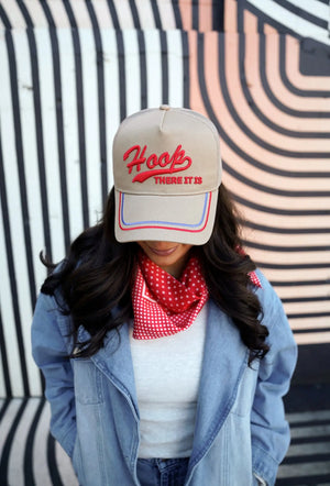 Hoop there it is - Tan Vintage Trucker Hat KenzKustomz