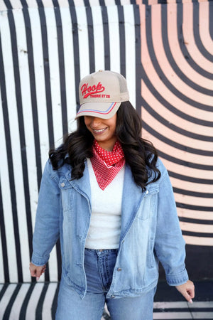 Hoop there it is - Tan Vintage Trucker Hat KenzKustomz