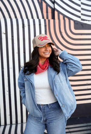 Hoop there it is - Tan Vintage Trucker Hat KenzKustomz