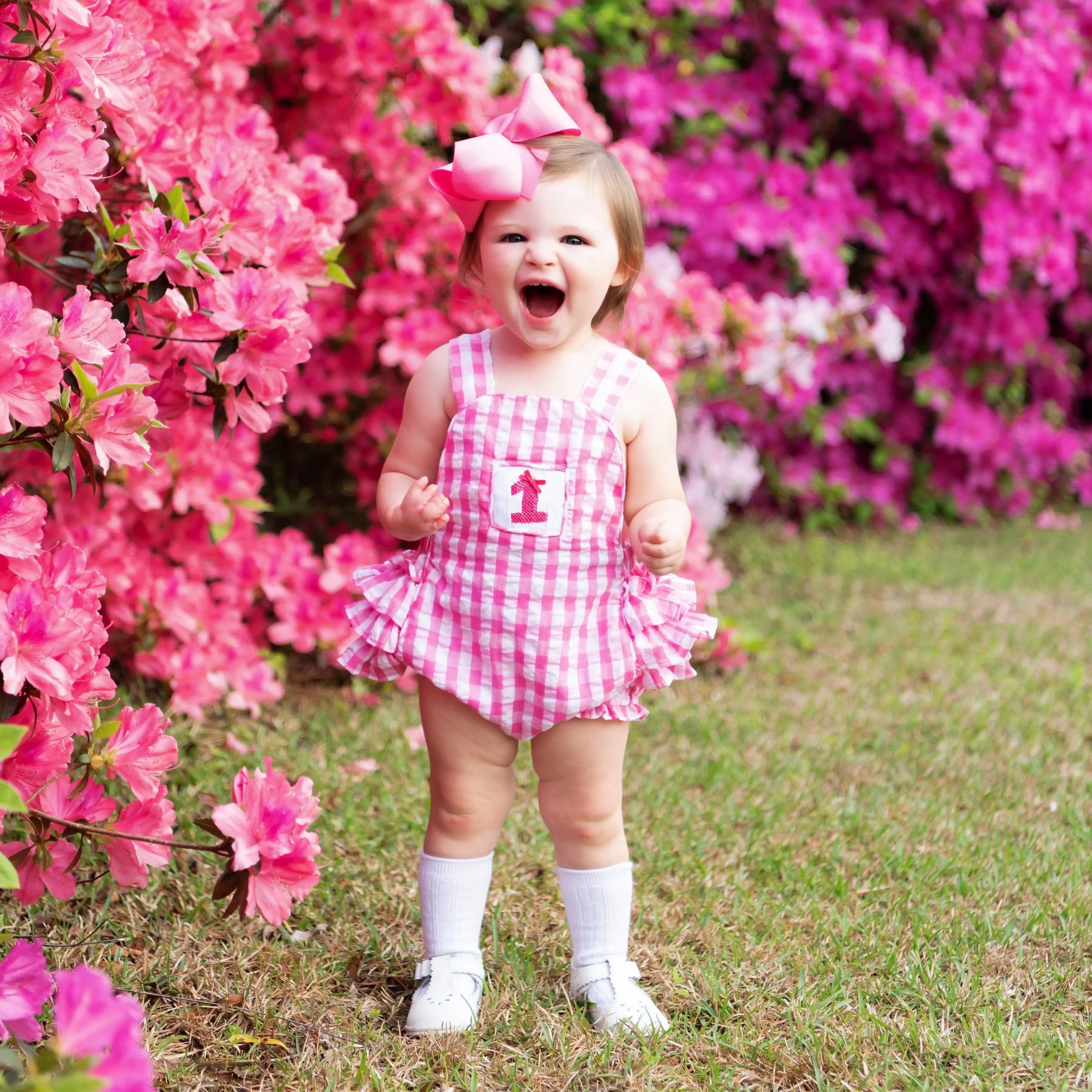 Hot Pink First Birthday Bubble Seven Lantern Lane