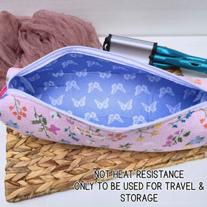 Hot Tool Storage Bag, Floral Boxy Zipper Pouch, Hair Tool Travel Case, Curling Iron Storage, Blow Dryer Organizer Maypop House Designs