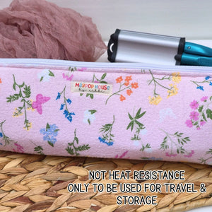 Hot Tool Storage Bag, Floral Boxy Zipper Pouch, Hair Tool Travel Case, Curling Iron Storage, Blow Dryer Organizer Maypop House Designs
