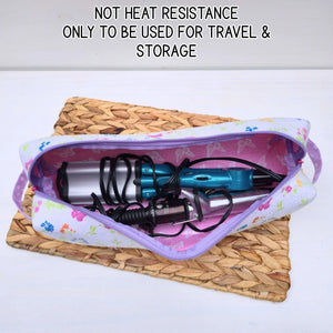 Hot Tool Storage Bag, Floral Boxy Zipper Pouch, Hair Tool Travel Case, Curling Iron Storage, Blow Dryer Organizer Maypop House Designs