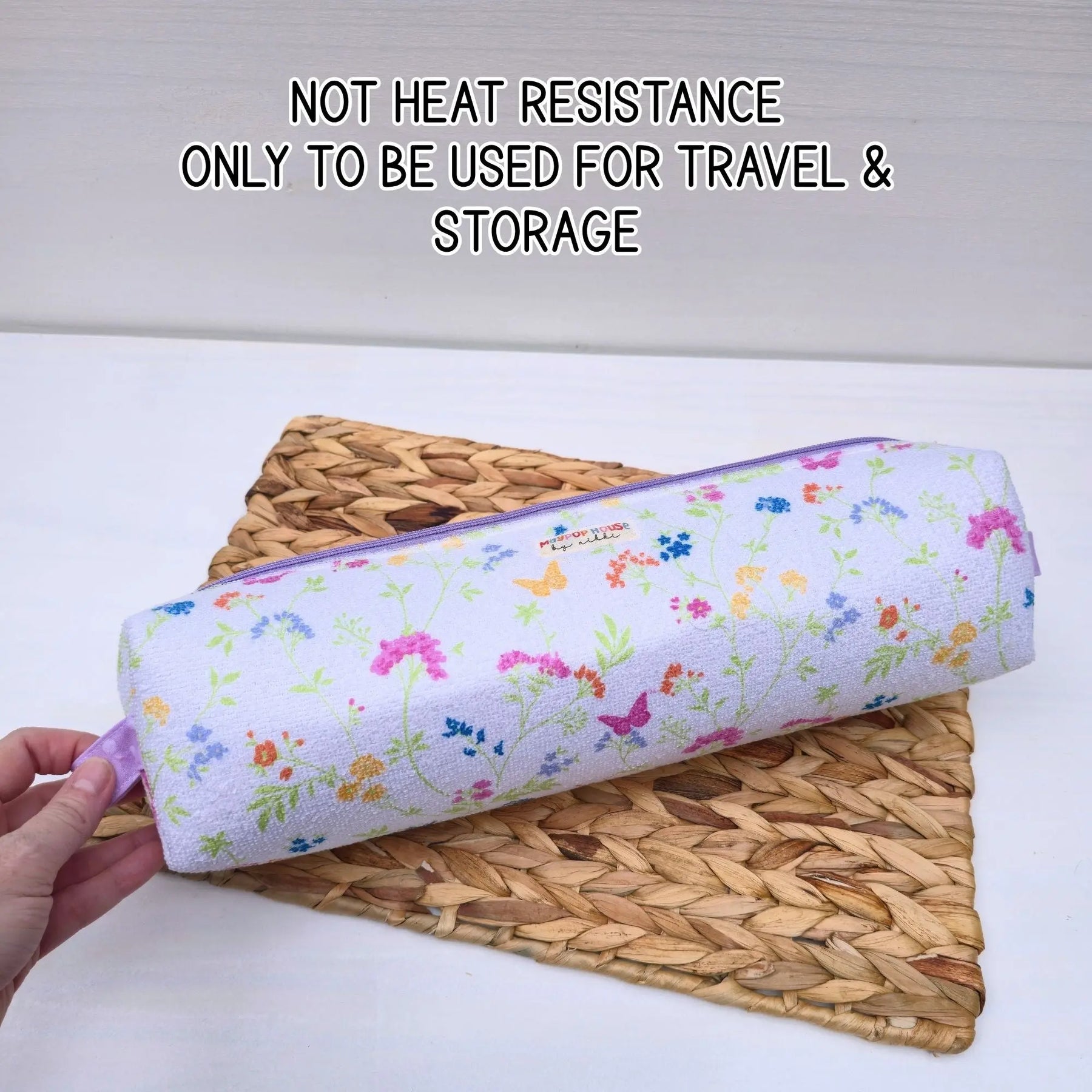 Hot Tool Storage Bag, Floral Boxy Zipper Pouch, Hair Tool Travel Case, Curling Iron Storage, Blow Dryer Organizer Maypop House Designs