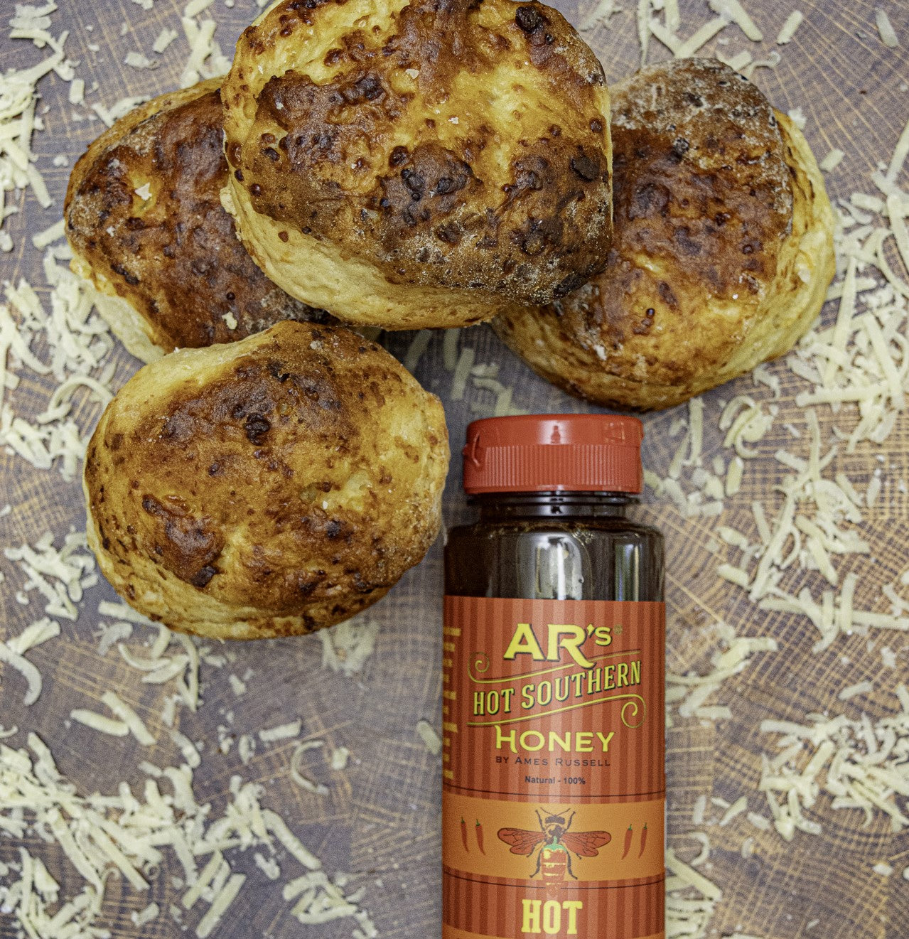 Hot Southern Honey Dubliner Irish Cheese Scones