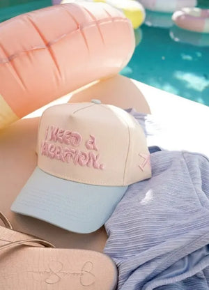 I Need a Vacation - Baby Blue Trucker Hat KenzKustomz