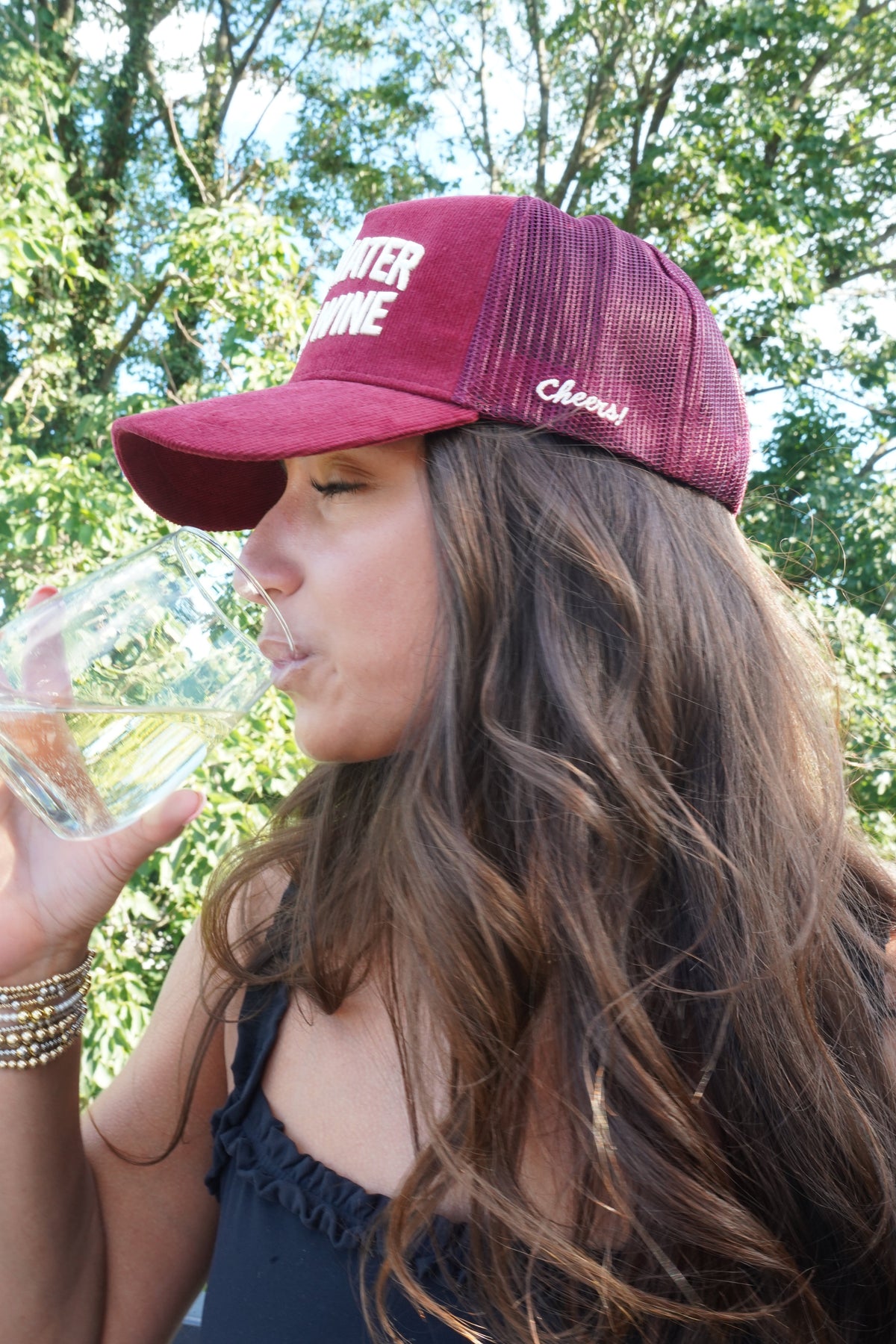 Save Water Drink Wine - Maroon Corduroy Trucker Hat