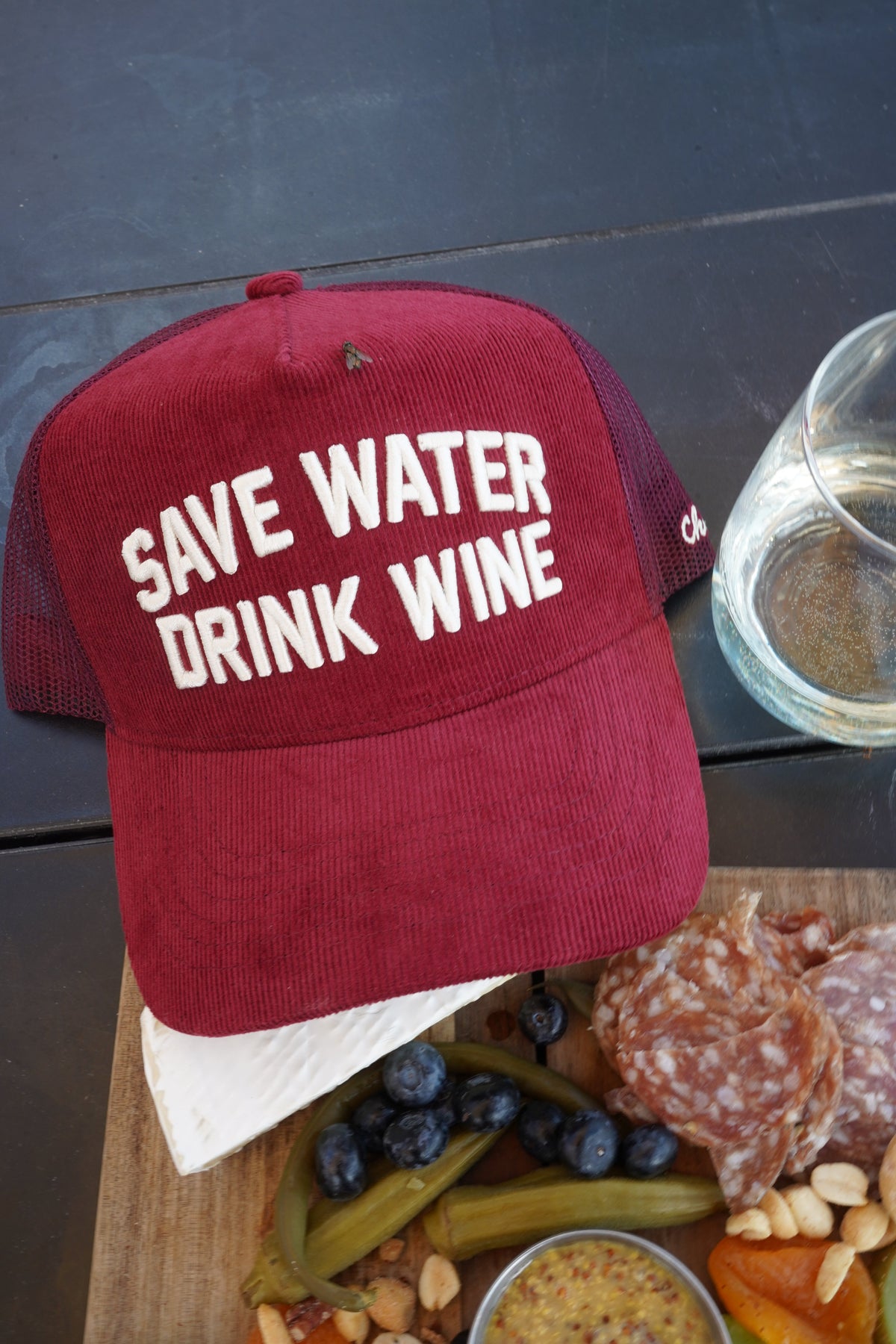 Save Water Drink Wine - Maroon Corduroy Trucker Hat