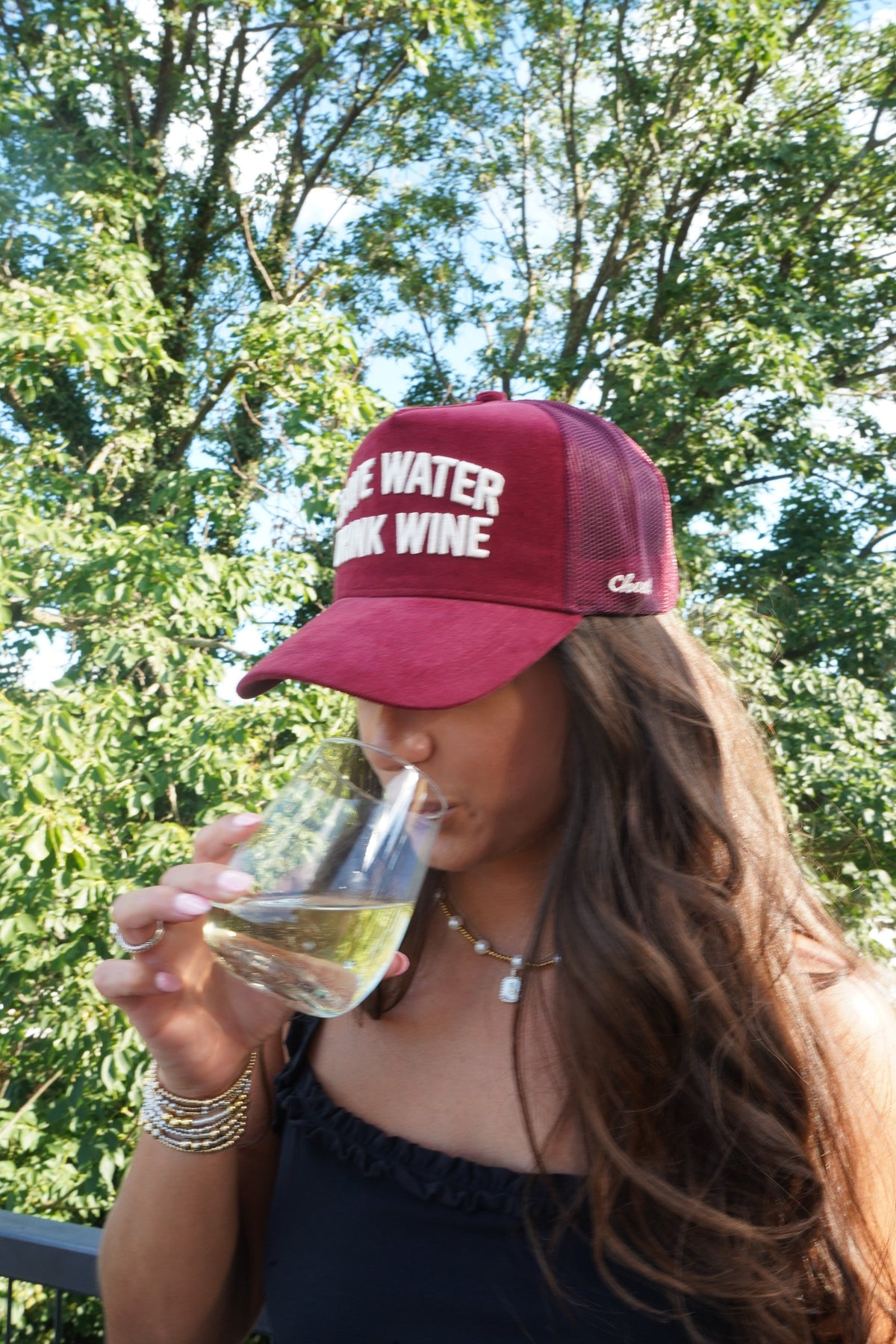 Save Water Drink Wine - Maroon Corduroy Trucker Hat