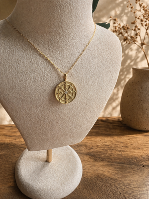 Compass Coin Necklace | Sterling Silver