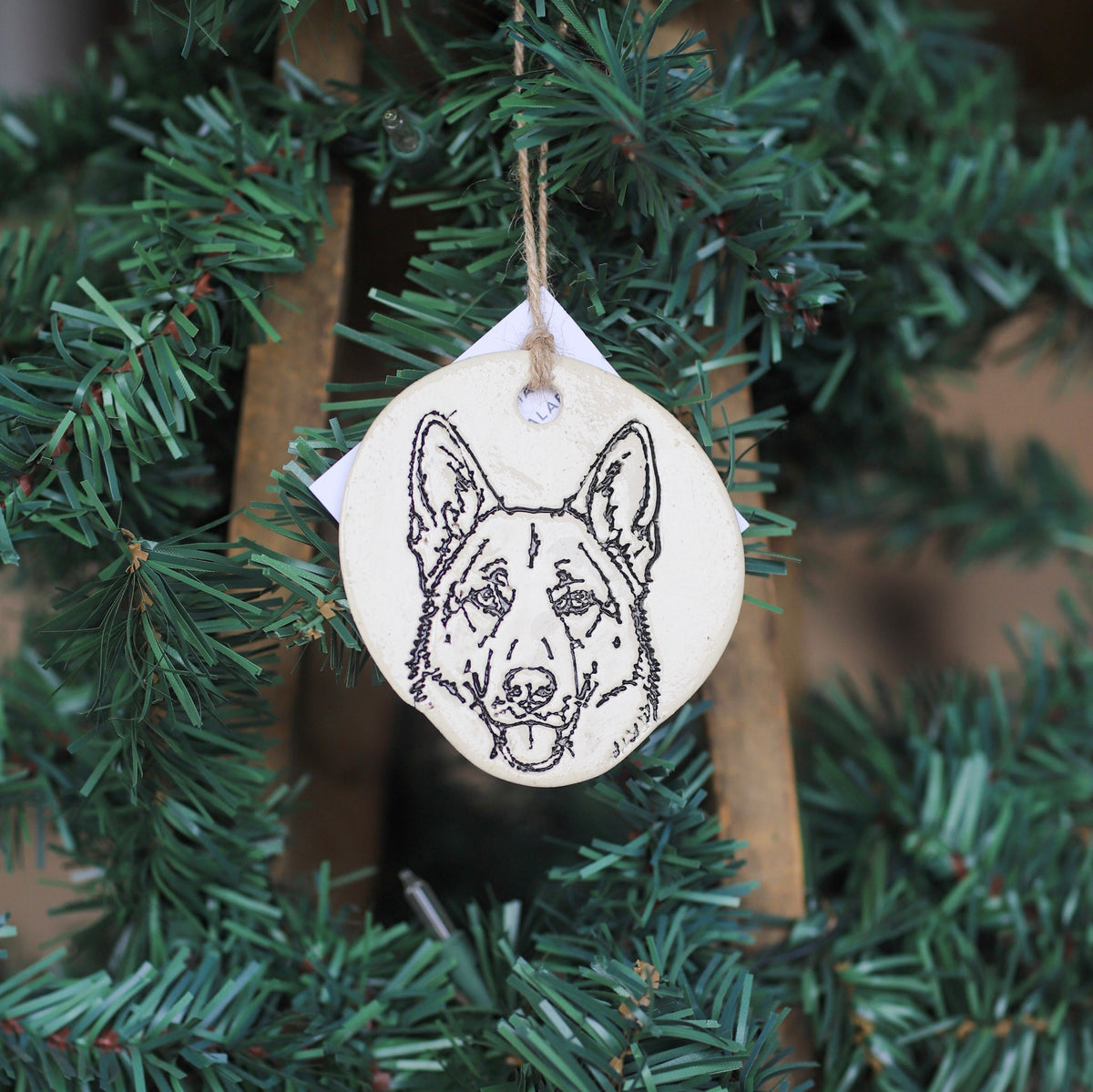 Prodigal Pottery Handmade Ceramic Dog Breed Ornament — product view 4