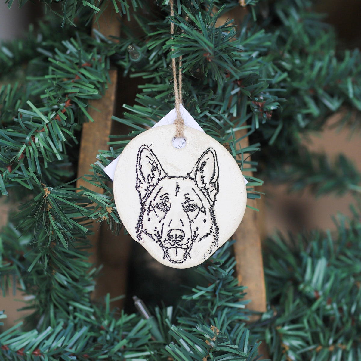 Prodigal Pottery Handmade Ceramic Dog Breed Ornament — product view 3