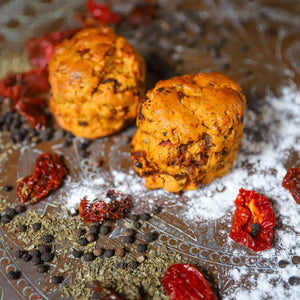 Sun Dried Tomato, Basil & Black Peppercorn Scones