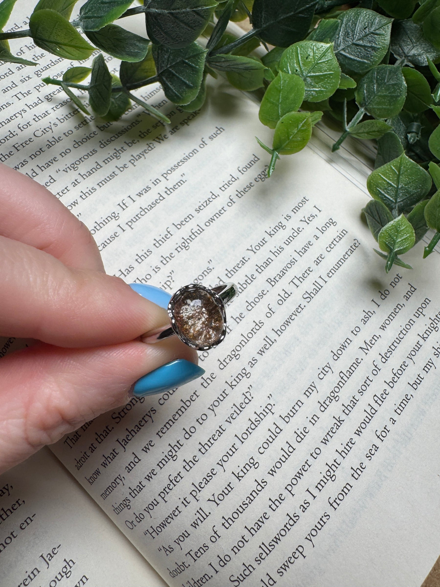 Garden Quartz Adjustable Ring