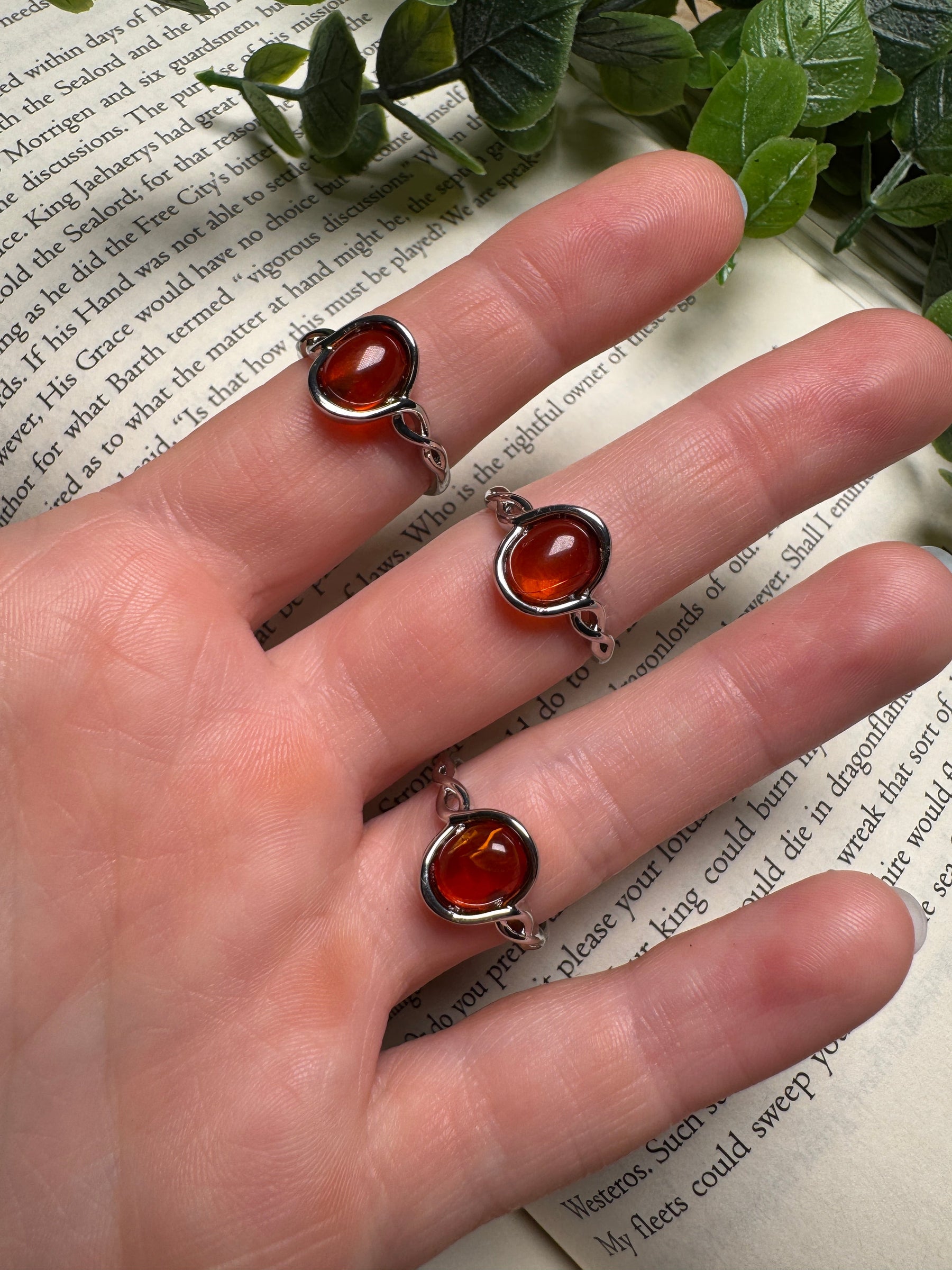 Amber Adjustable Ring