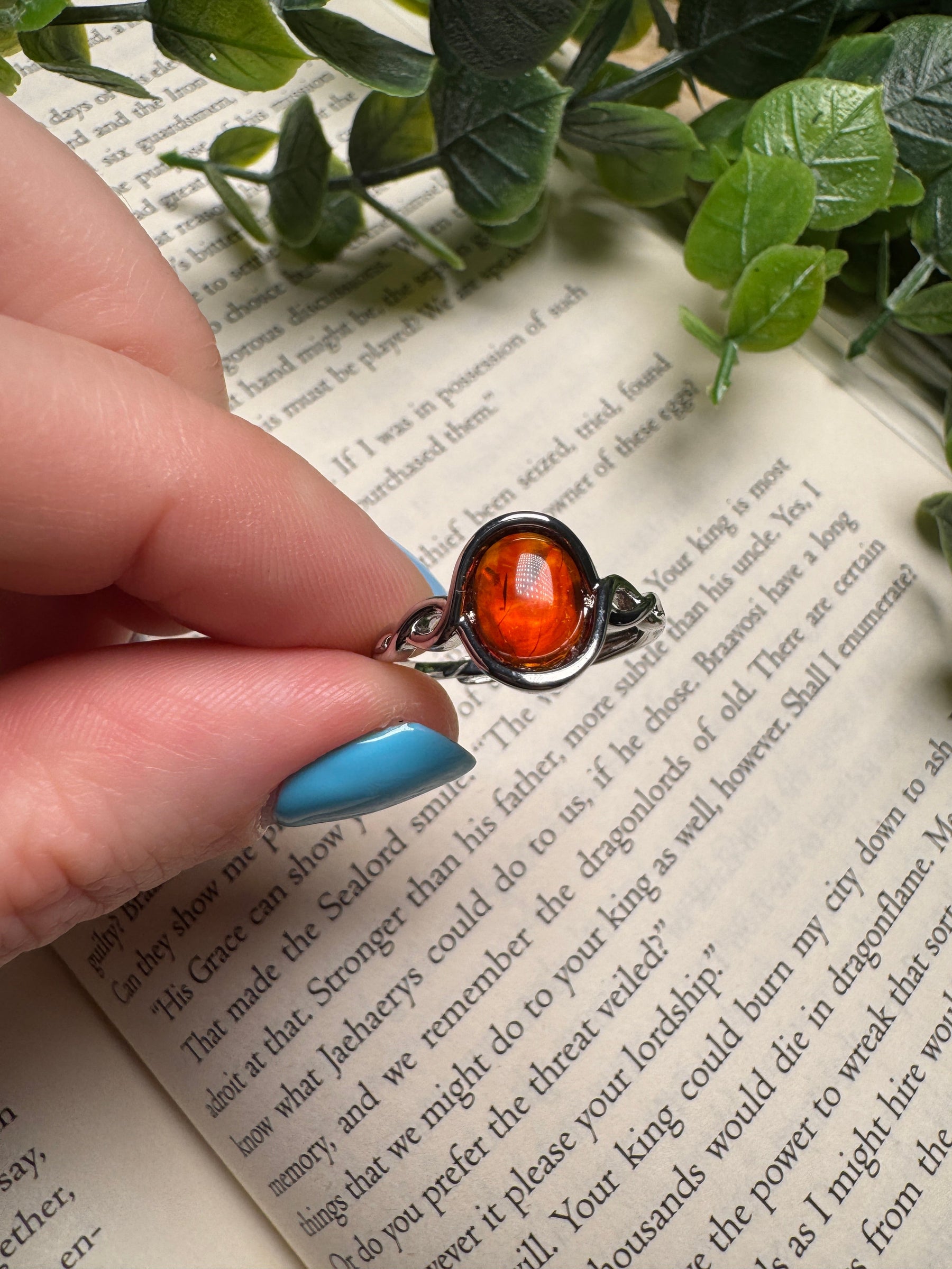 Amber Adjustable Ring