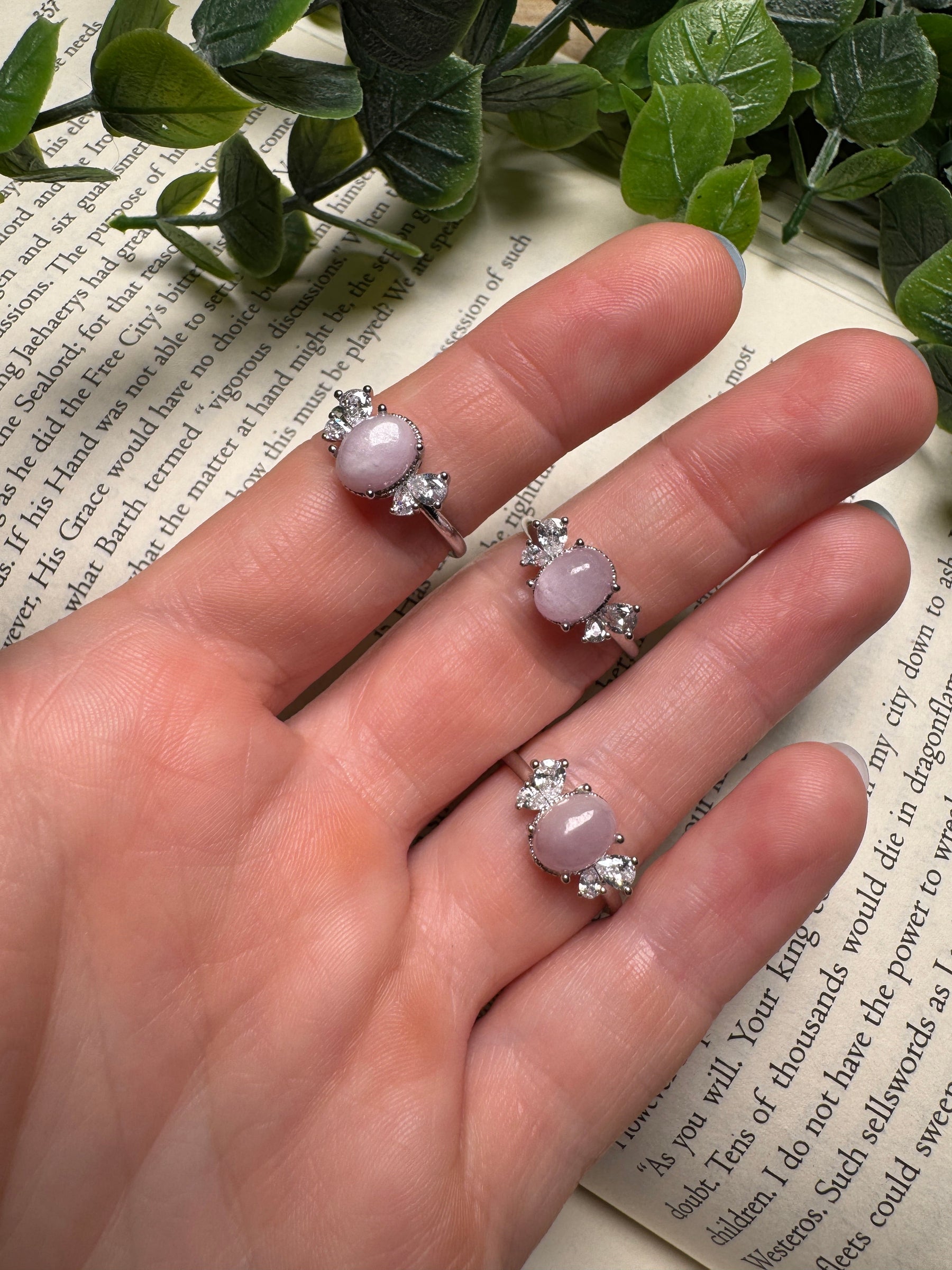 Kunzite Butterfly Adjustable Ring