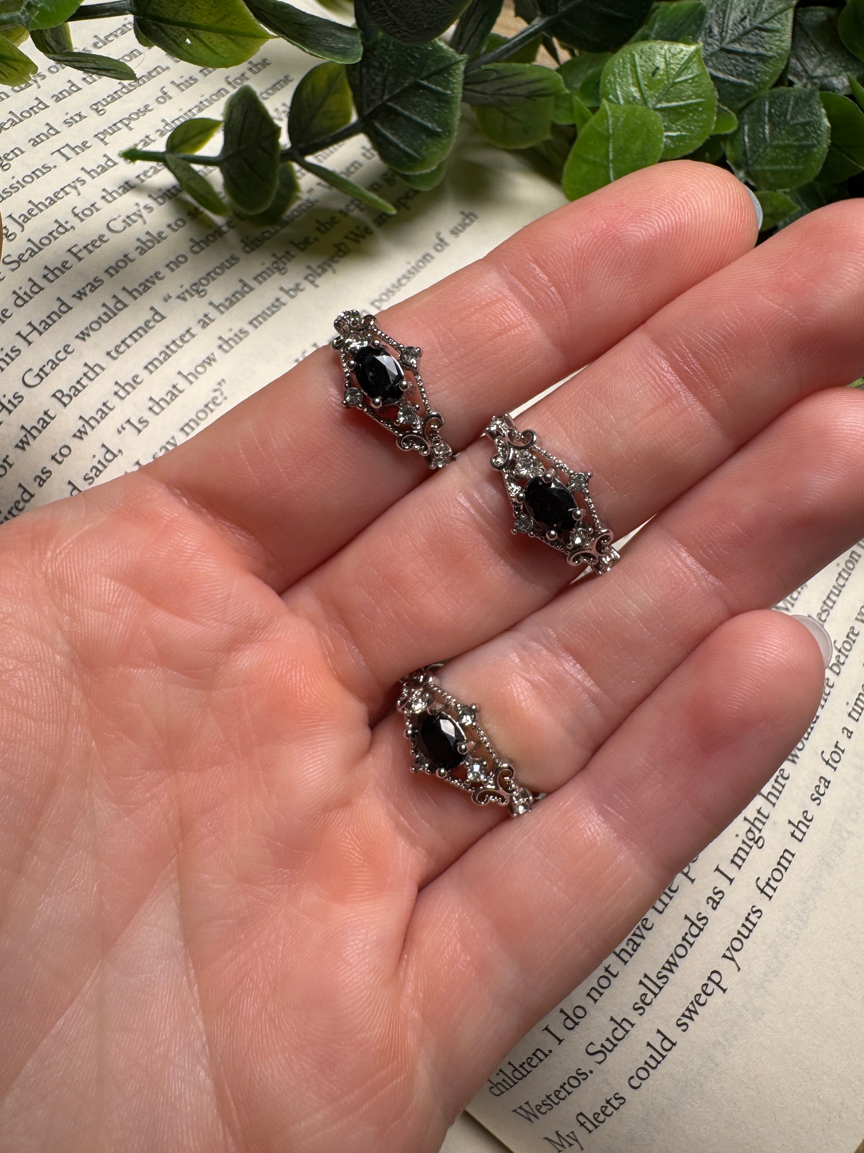Obsidian Adjustable Ring