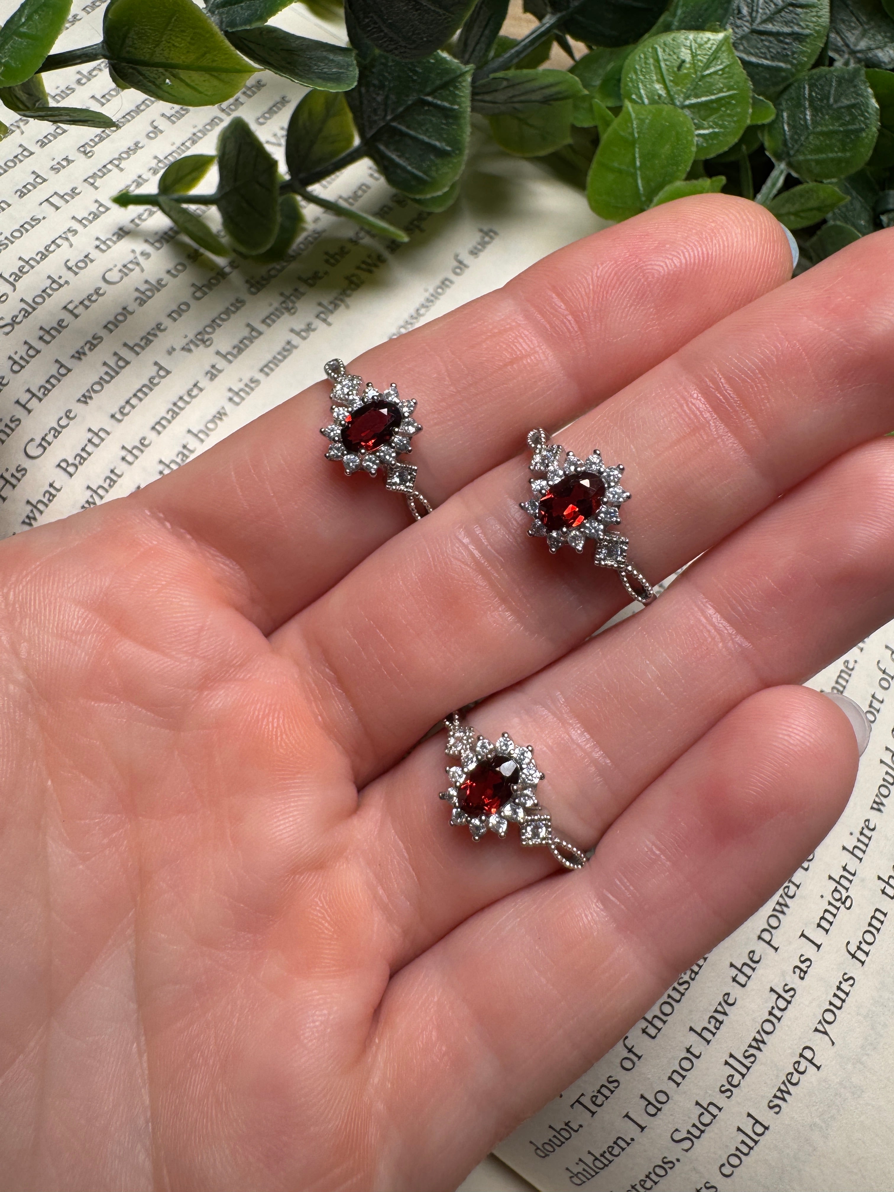 Garnet Adjustable Ring