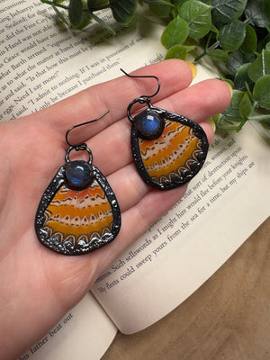 Butterfly Wing and Labradorite Earrings