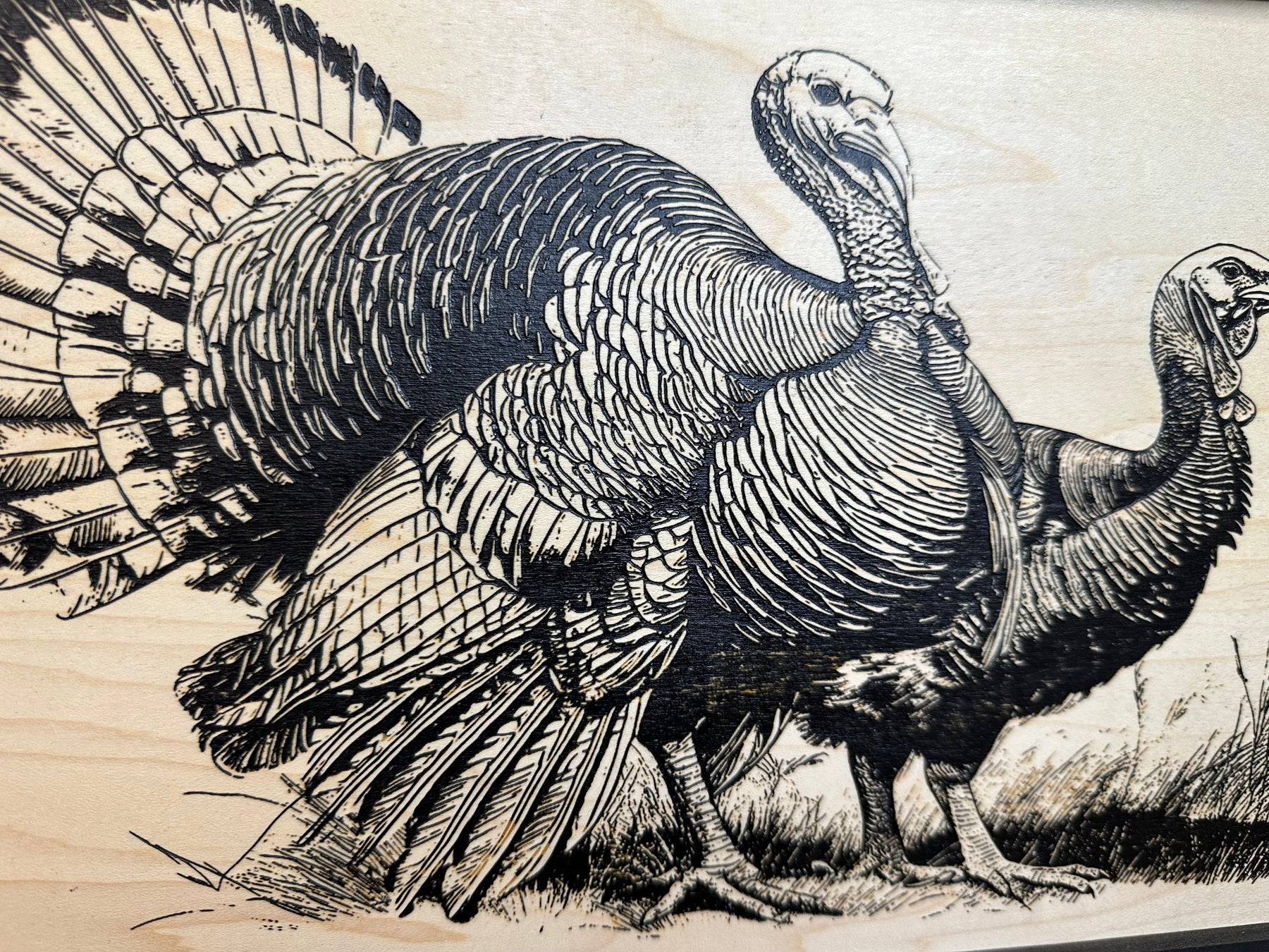 Wild Turkey Pair Gun Concealment Furniture - Handcrafted Hidden Gun Storage Wall Decor - Hidden Safe Furniture with Magnetic Lock for Quick Access & Storage - Made in USA