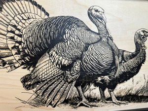 Wild Turkey Pair Gun Concealment Furniture - Handcrafted Hidden Gun Storage Wall Decor - Hidden Safe Furniture with Magnetic Lock for Quick Access & Storage - Made in USA